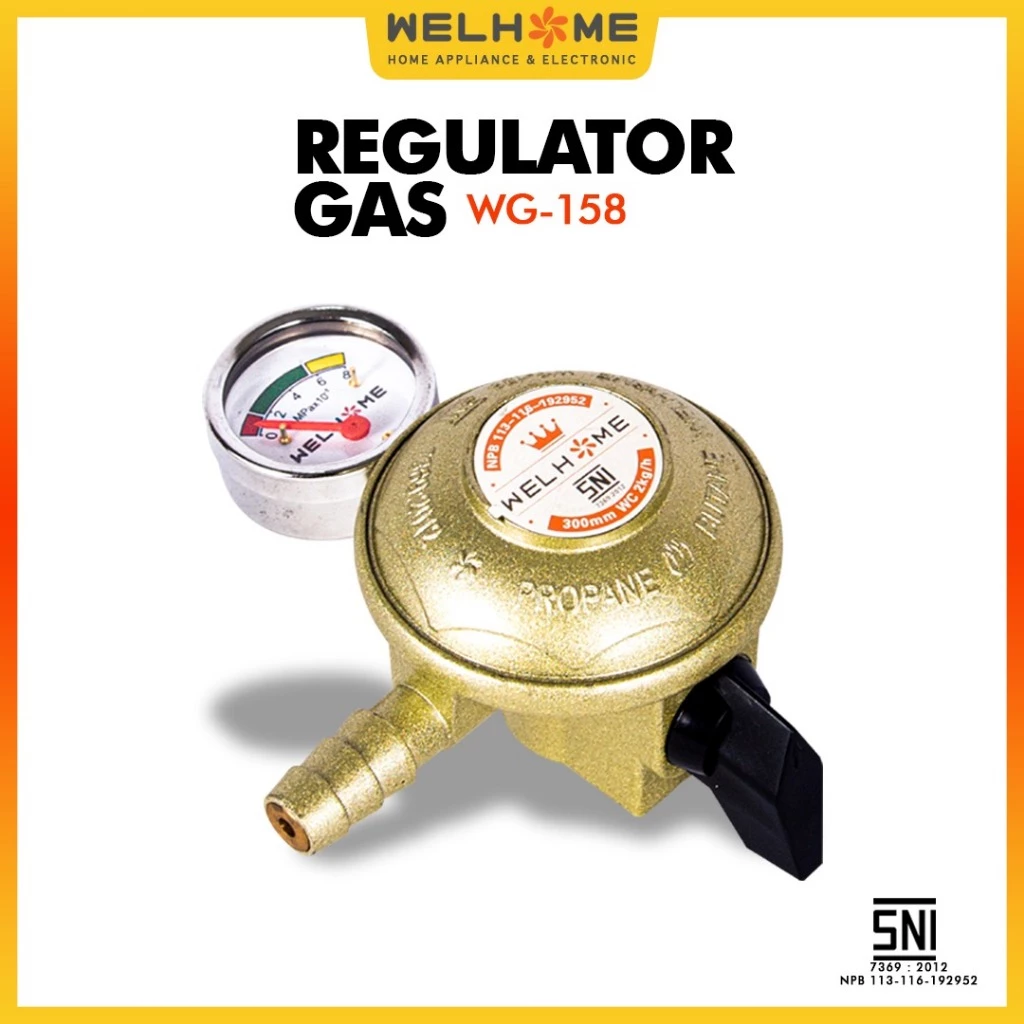 WELHOME Kepala Regulator Gas LPG Regulator Kompor Gas Tekanan Rendah Otomatis WG-158 BJ