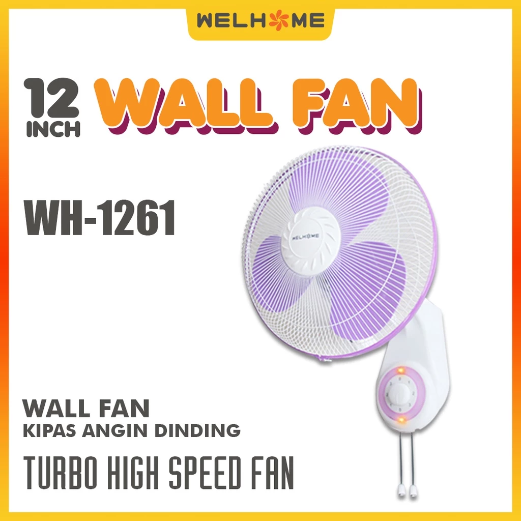 WELHOME Kipas Angin Meja Desk Fan Kipas Angin Besi Tornado 12 Inch WH-1261