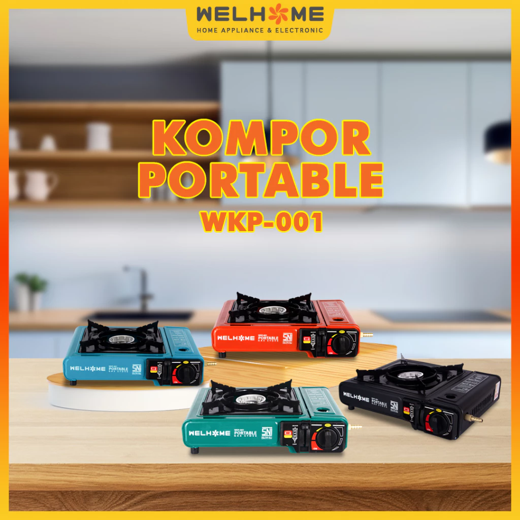 WELHOME Kompor Gas Portable 2in1 Free Cover WKP 001