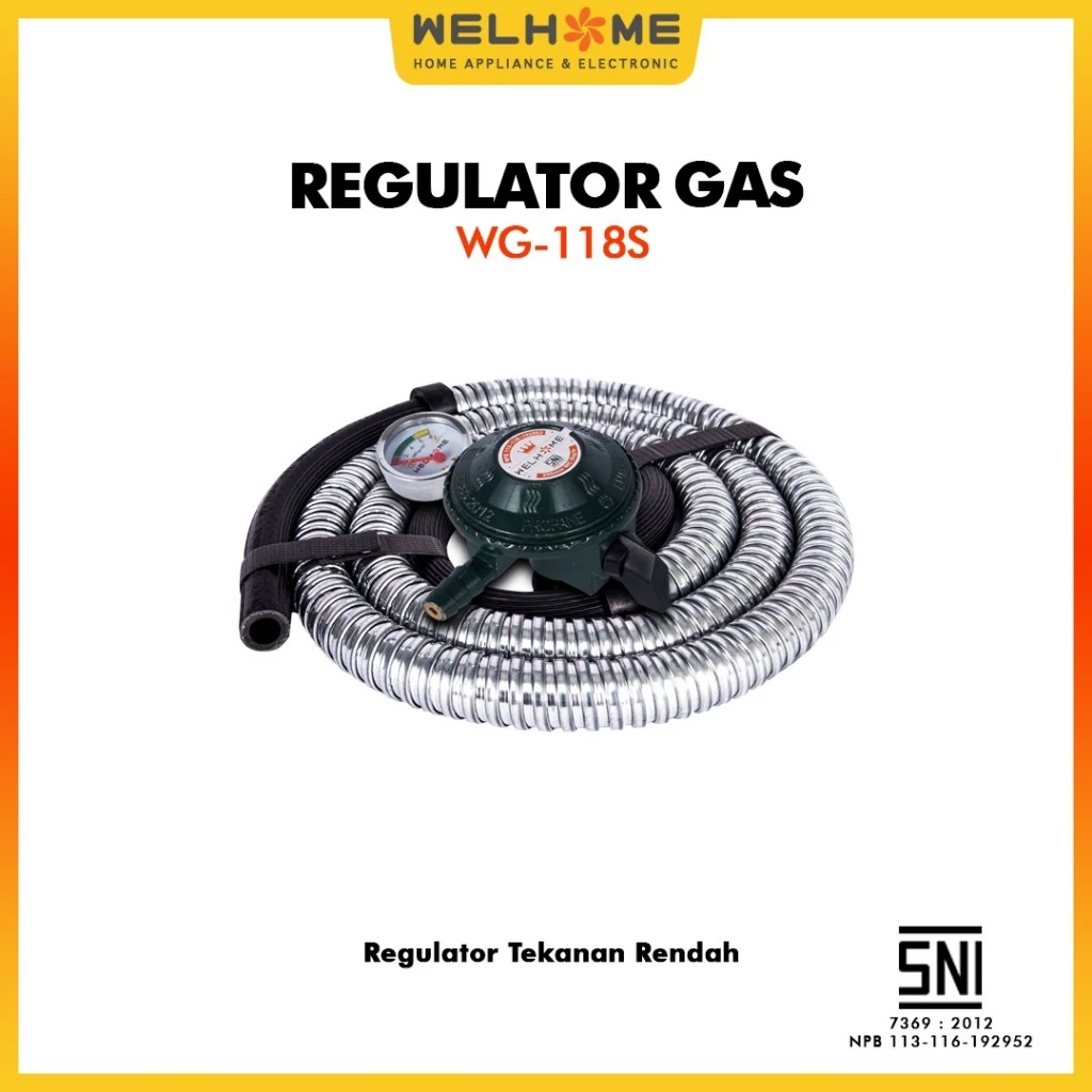 WELHOME Regulator Selang Regulator Gas LPG Regulator Gas LPG SNI WG-118S BJ