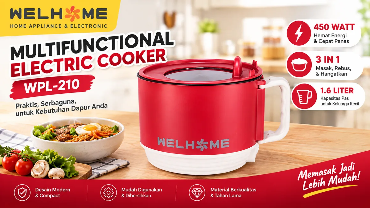 Gas Mahal & Kos Sempit Cooking Pot Welhome WPL 210 Solusi Masak Hemat Penyelamat Anak Kos