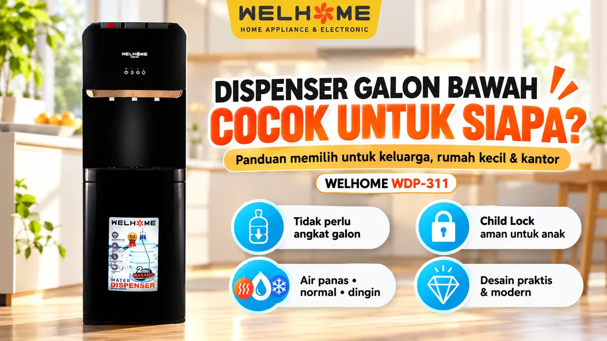 WELHOME WDP-311 Dispenser Galon Bawah & Tips Memilih Sesuai Kebutuhan Rumah